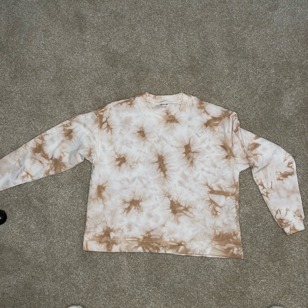 Madewell brown tie die crewneck